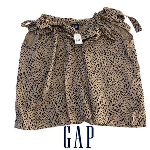 ✨NEW!✨GAP Women’s Geometric Tan Sleeveless Tie Shoulder Blouse - Medium